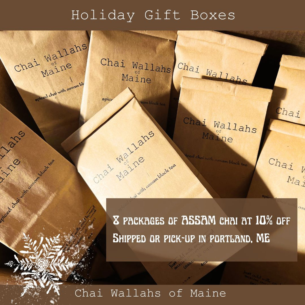 Holiday Boxes - 8 4-ounce Packages of Assam Chai at a 10% Discount
